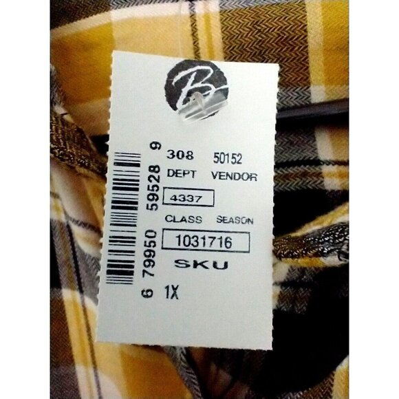 Zac & Rachel Womens Shirt Top Plus Size Button Up Roll Tab Plaid - 1X NWT - Picture 6 of 10